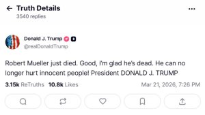 A murit Robert Mueller, procurorul care a cercetat amestecul Rusiei în alegerile din SUA din 2016. Trump... A murit Robert Mueller, procurorul care a cercetat amestecul Rusiei în alegerile din SUA din 2016. Trump...