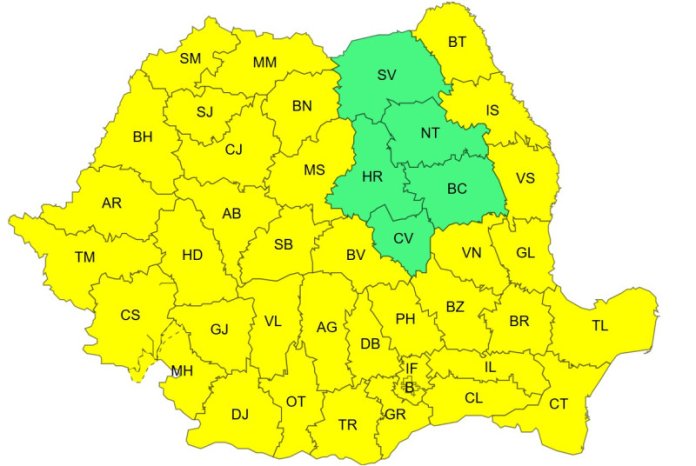 HARTĂ: Temperaturile extrem de ridicate în România - Regiunea cu valori aproape de 40 de grade... HARTĂ: Temperaturile extrem de ridicate în România - Regiunea cu valori aproape de 40 de grade...