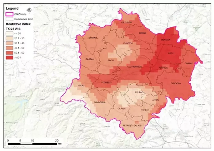 Harta climatică specifică la nivel de cartier pentru un oraș din România. Precizie de 2 metri pentru inundații. Harta climatică specifică la nivel de cartier pentru un oraș din România. Precizie de 2 metri pentru inundații.