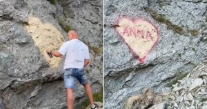 Identitatea individului care a „ilustrat” o declarație de iubire pe o stâncă de pe Transfăgărășan a fost expusă... Identitatea individului care a „ilustrat” o declarație de iubire pe o stâncă de pe Transfăgărășan a fost expusă...